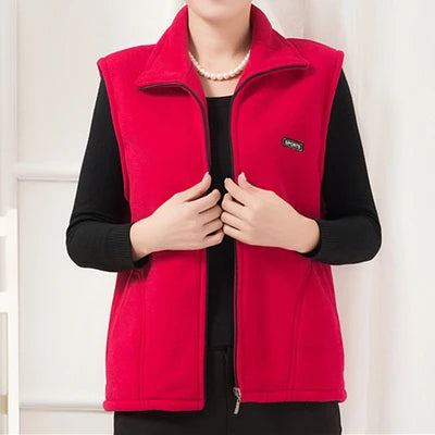 Chaleco polar sin mangas con cremallera para mujer (tallas grandes)