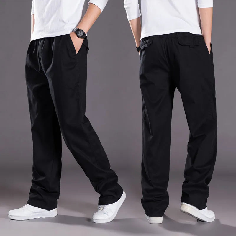 Pantalón cargo holgado de algodón para hombre
