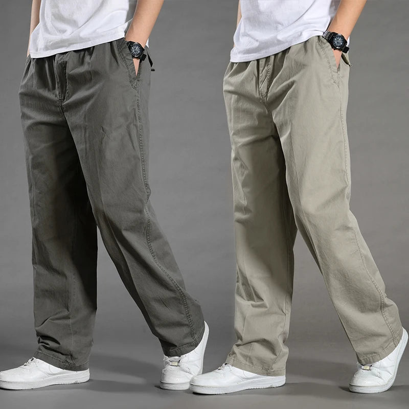 Pantalón cargo holgado de algodón para hombre