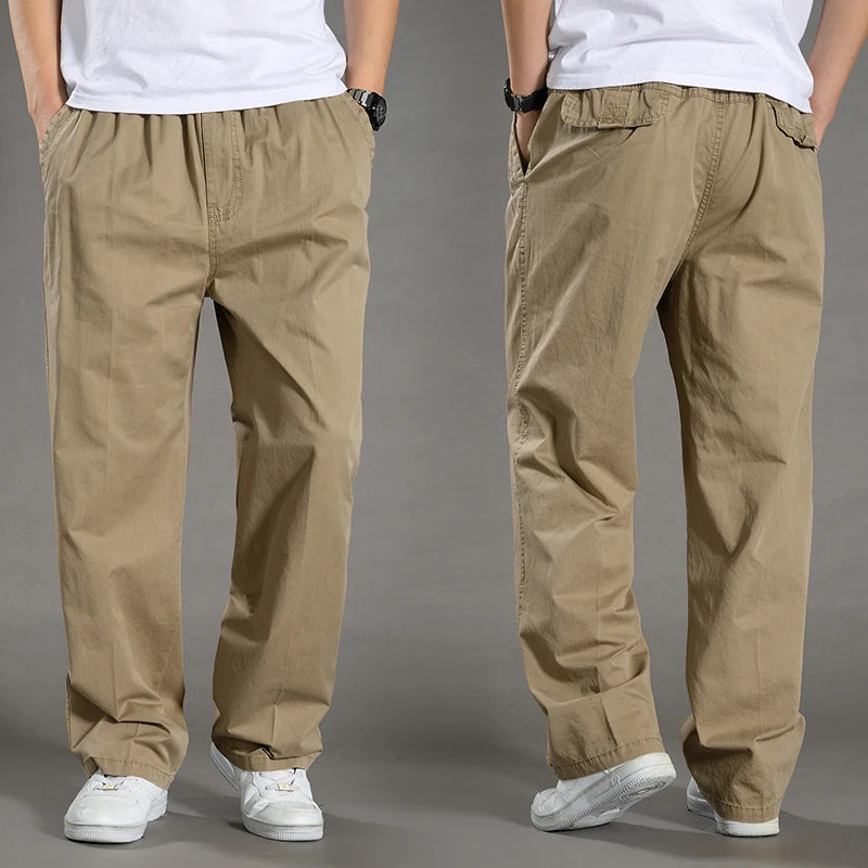 Pantalón cargo holgado de algodón para hombre