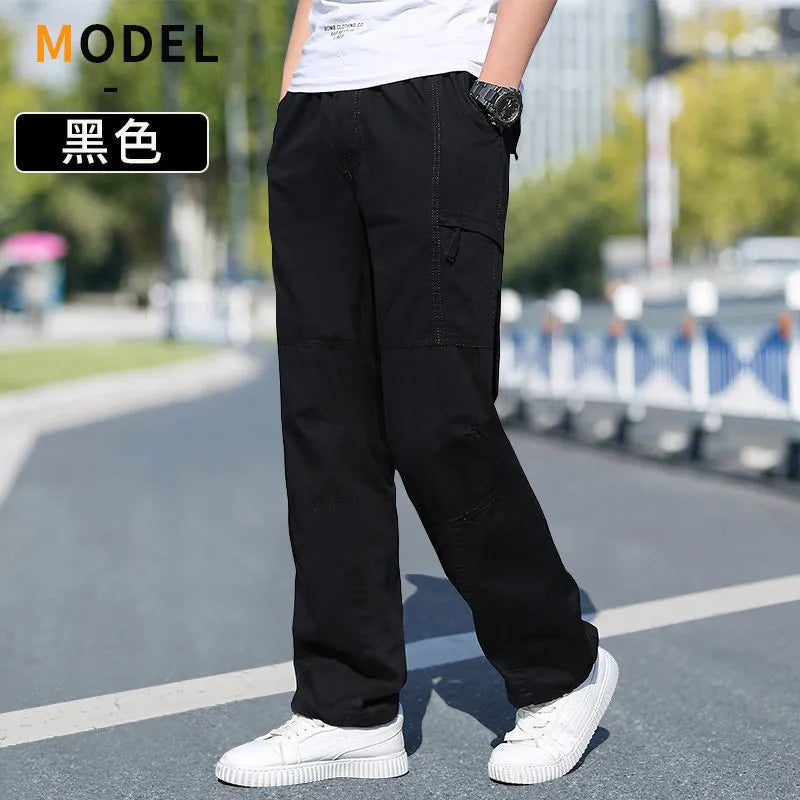 Pantalón cargo holgado de algodón para hombre