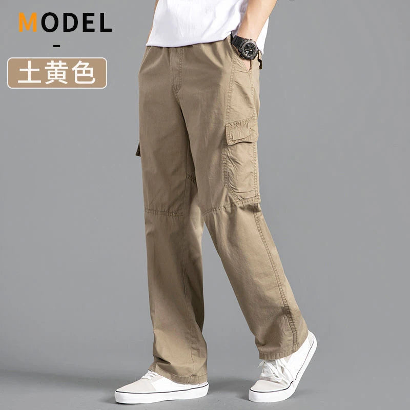 Pantalón cargo holgado de algodón para hombre