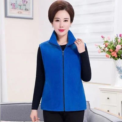Chaleco polar sin mangas con cremallera para mujer (tallas grandes)