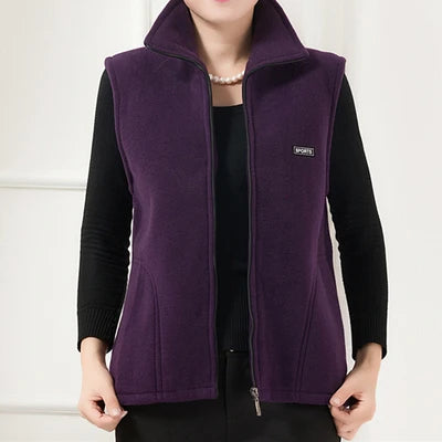 Chaleco polar sin mangas con cremallera para mujer (tallas grandes)