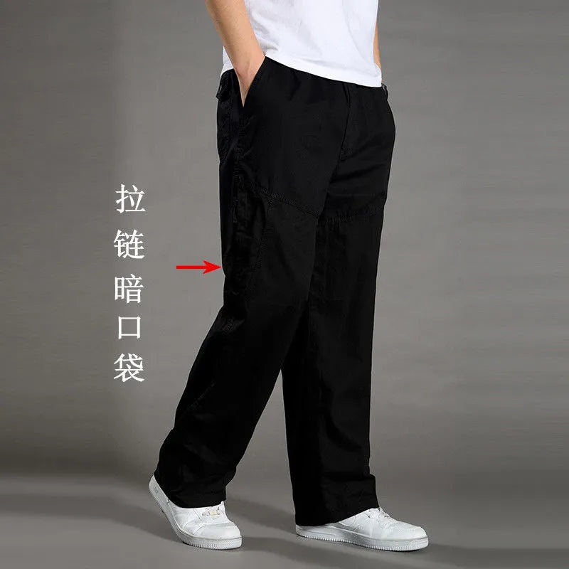Pantalón cargo holgado de algodón para hombre