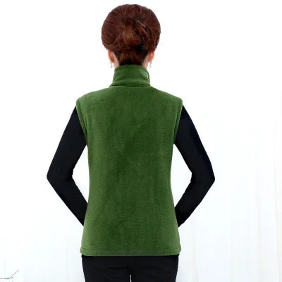 Chaleco polar sin mangas con cremallera para mujer (tallas grandes)