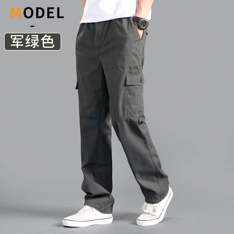 Pantalón cargo holgado de algodón para hombre