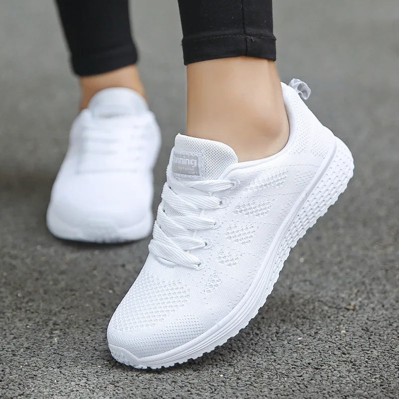 Zapatillas planas de malla transpirable para mujer