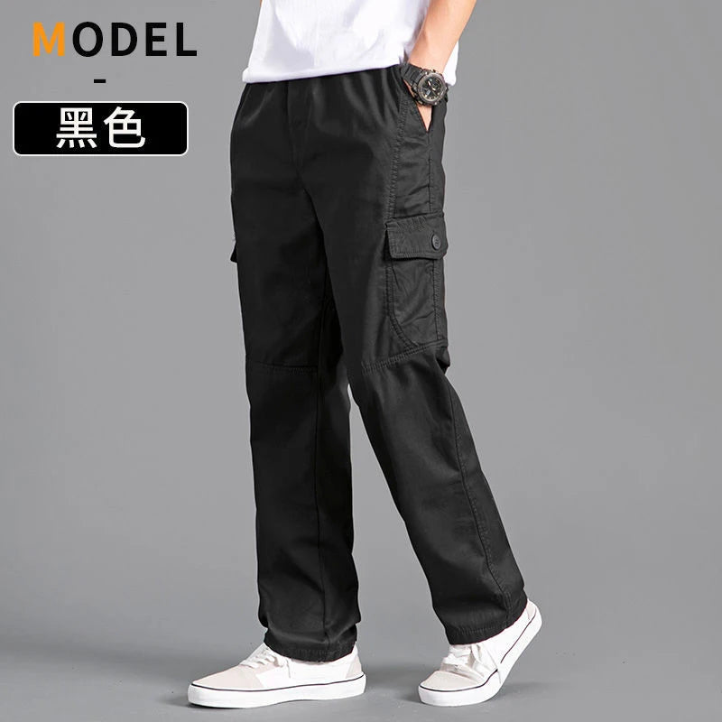 Pantalón cargo holgado de algodón para hombre