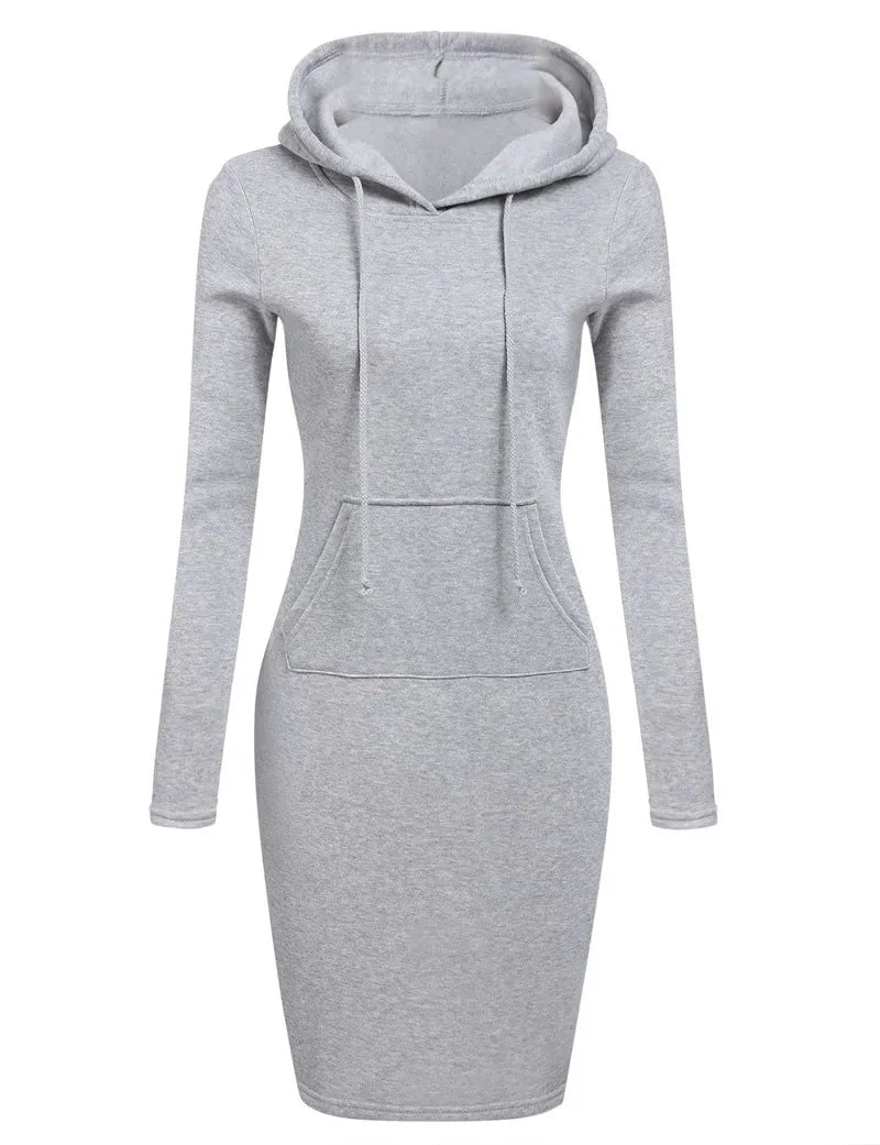 Vestido sudadera con capucha de manga larga