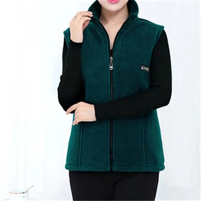 Chaleco polar sin mangas con cremallera para mujer (tallas grandes)