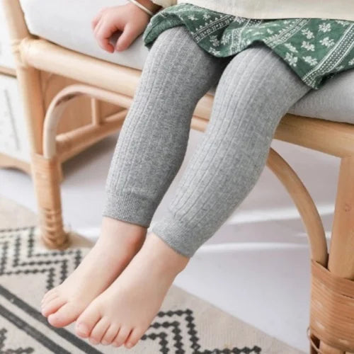 Leggings de punto lisos para niña