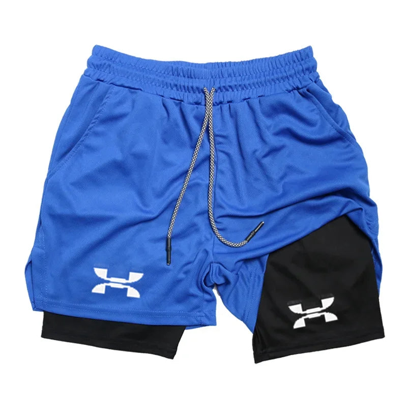 Pantalón corto 2 en 1 deportivo para hombre