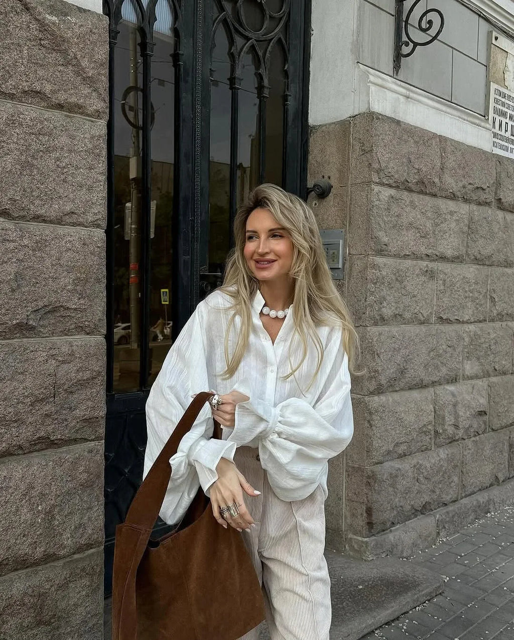 Camisa blanca oversize 100 % algodón