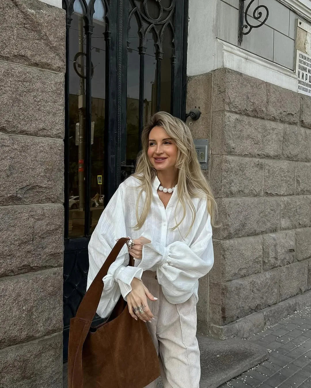 Camisa blanca oversize 100 % algodón