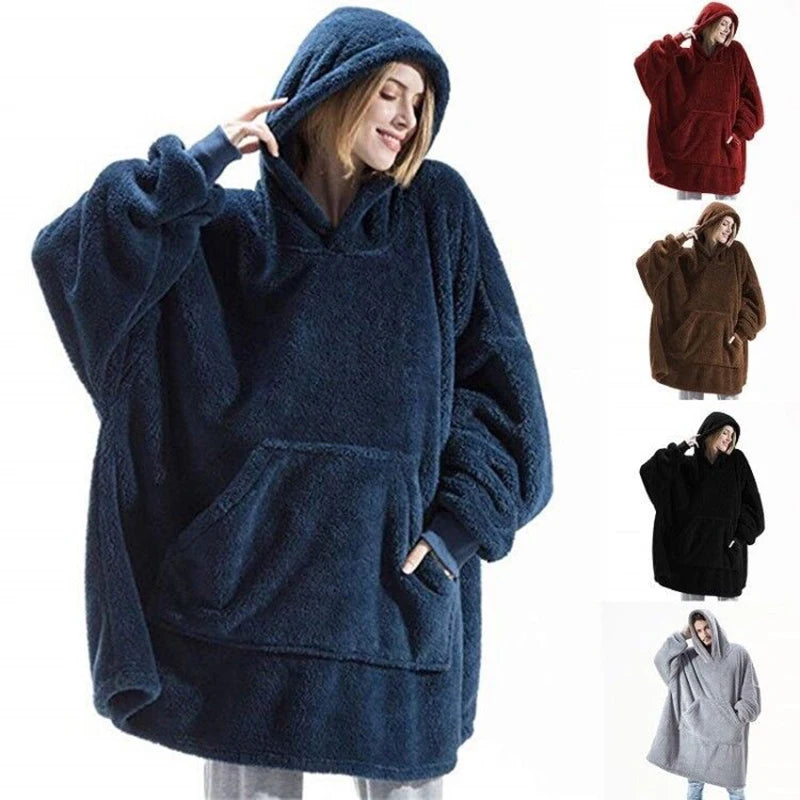 Sudadera manta con capucha oversize