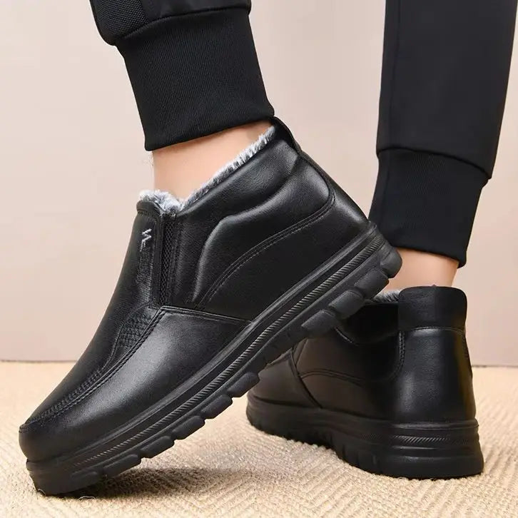 Botas de piel impermeables con forro para hombre