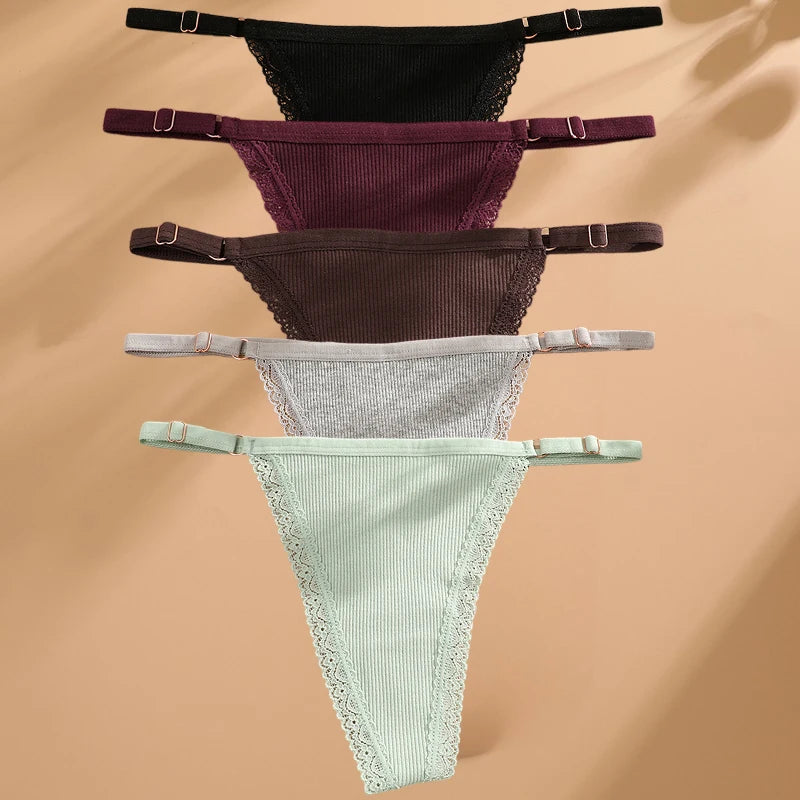 Pack de 5 tangas de algodón para mujer