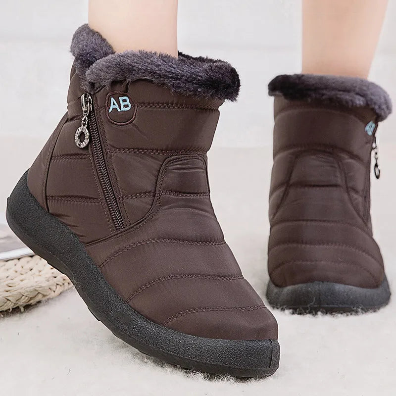 Botines de invierno con forro de pelo y cremallera