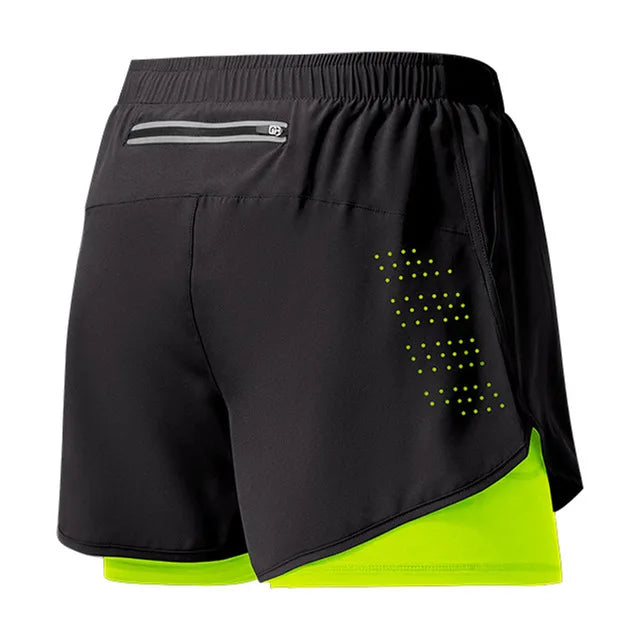 Pantalón corto de running doble capa para hombre