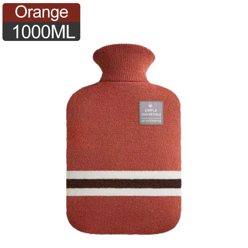 Bolsa de agua caliente con funda de punto (1 o 2 litros)