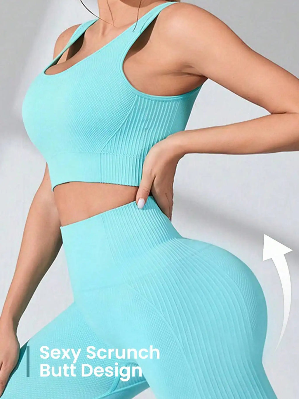 Conjunto deportivo mujer: leggings sin costuras y top cruzado