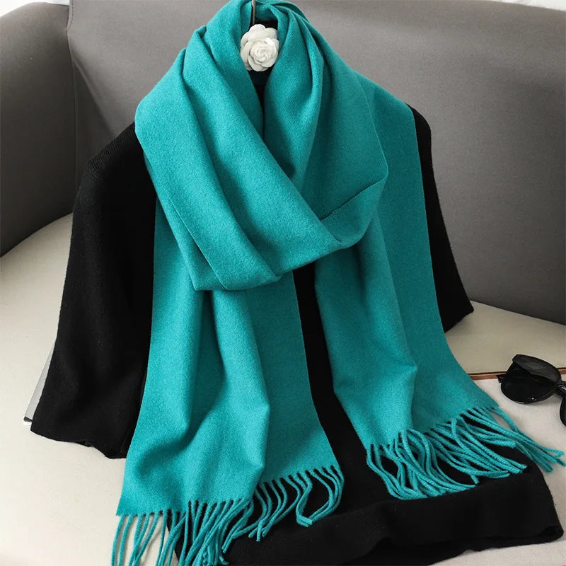 Bufanda de invierno lisa tacto cachemira