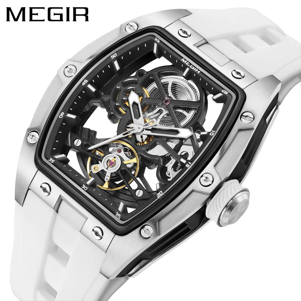 Reloj automático MEGIR esqueleto tonneau