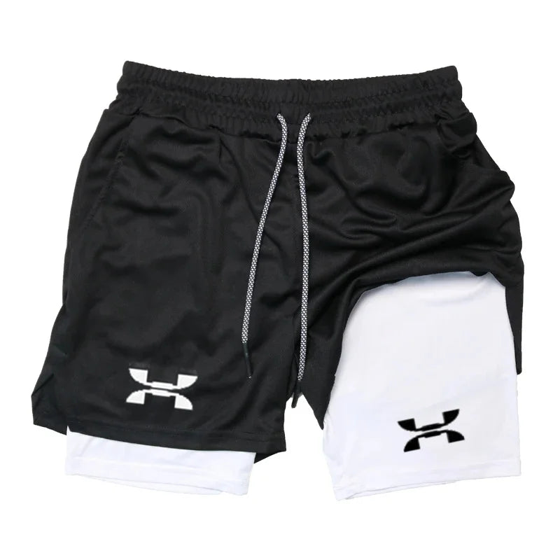 Pantalón corto 2 en 1 deportivo para hombre