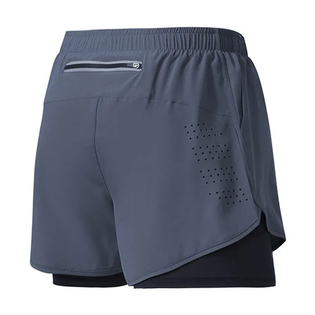 Pantalón corto de running doble capa para hombre