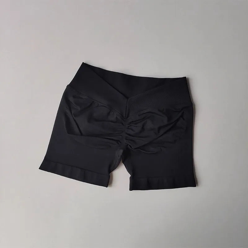 Pantalón corto deportivo de cintura alta con efecto realce