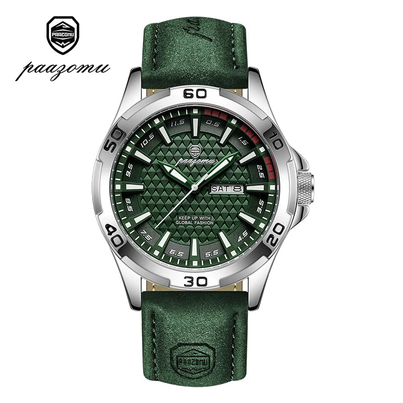 Reloj PAAZOMU de cuarzo luminoso con día y fecha