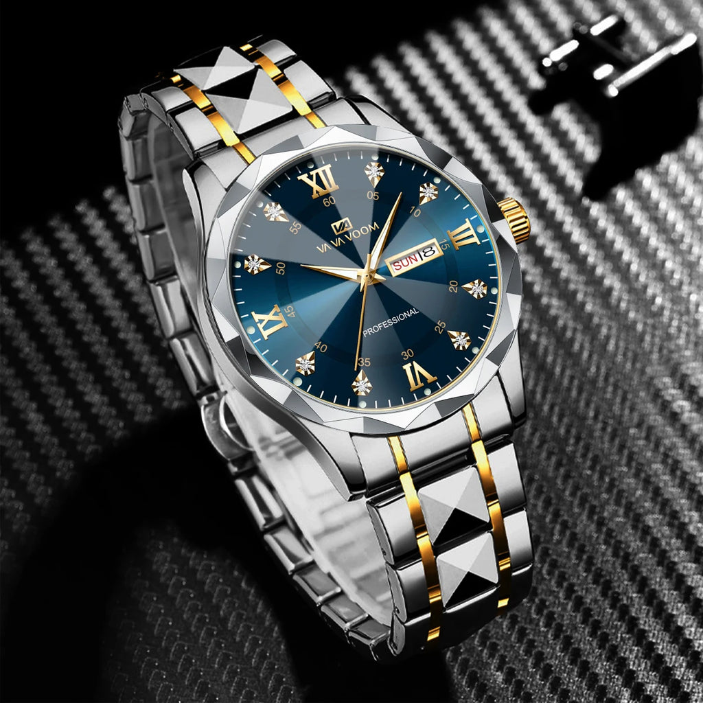Reloj luminoso con doble calendario para hombre