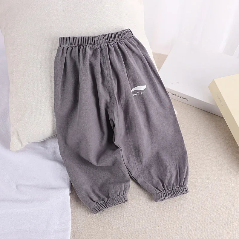 Pantalón infantil de algodón y lino