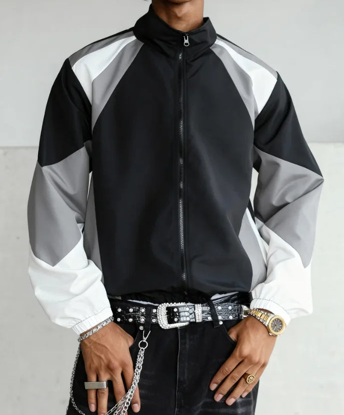 Chaqueta ligera cortavientos bicolor para hombre