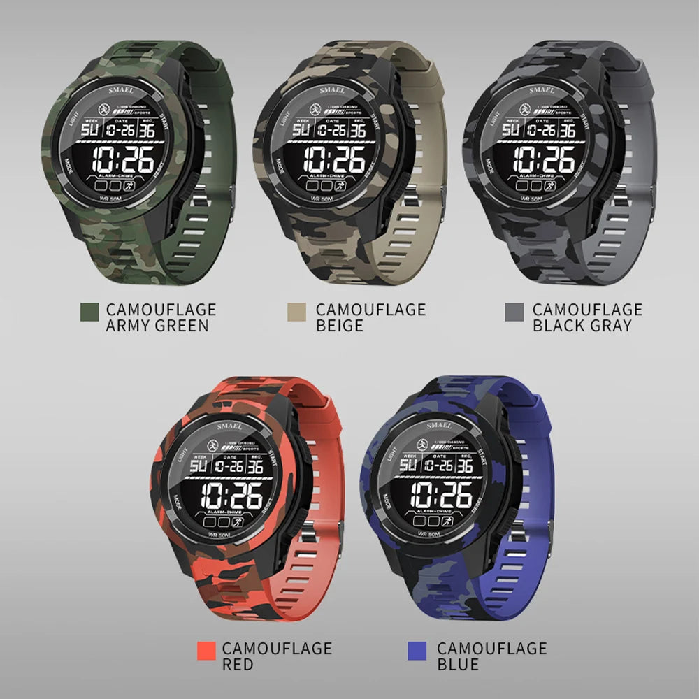 Reloj deportivo militar SMAEL con correa de camuflaje
