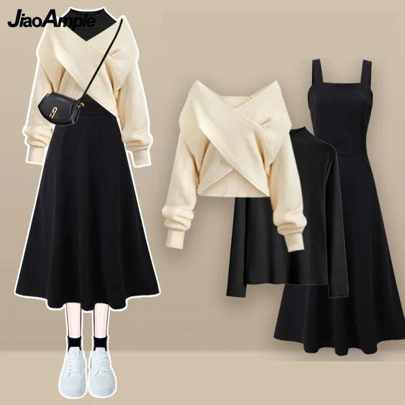 Conjunto elegante de jersey y vestido
