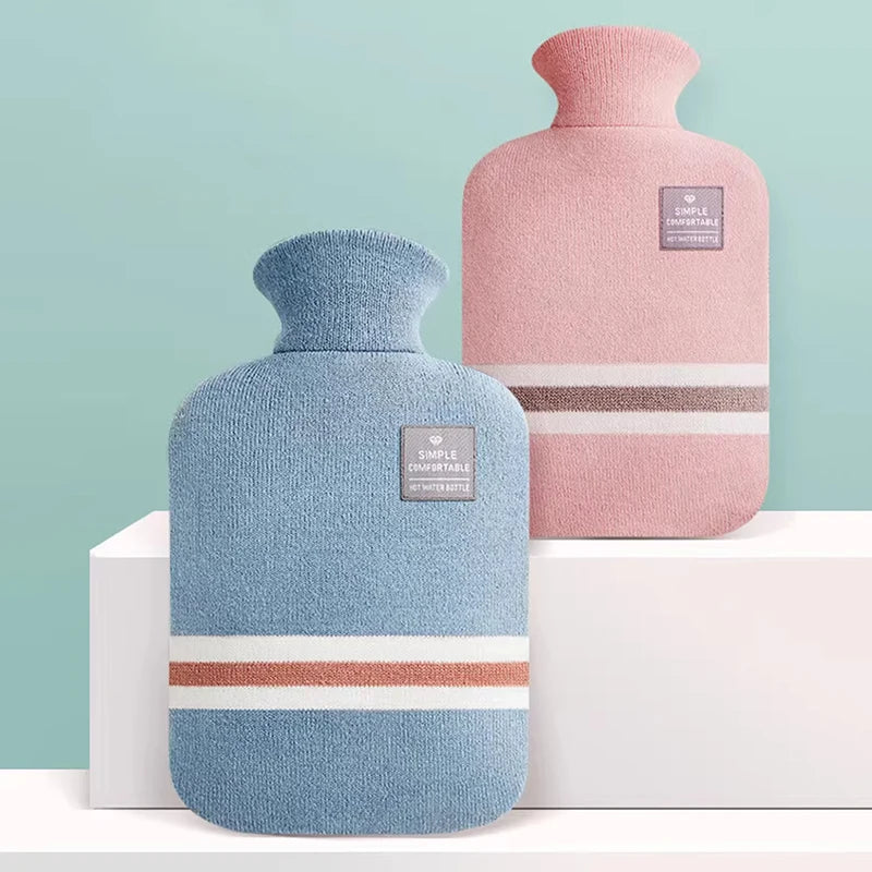 Bolsa de agua caliente con funda de punto (1 o 2 litros)