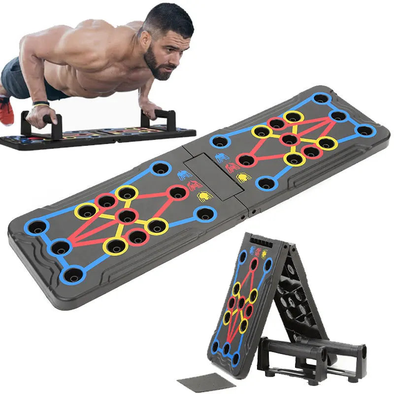 Tabla de flexiones plegable con asas