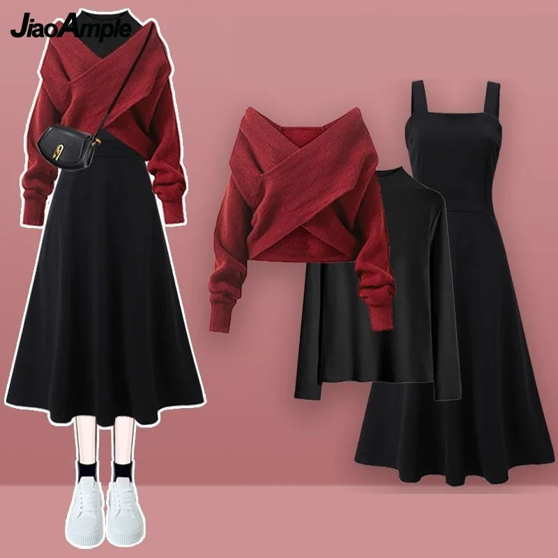 Conjunto elegante de jersey y vestido
