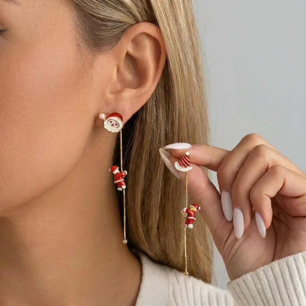 Pendientes navideños de Papá Noel