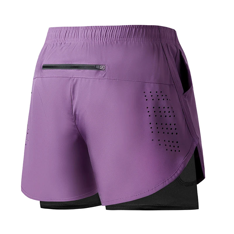 Pantalón corto de running doble capa para hombre