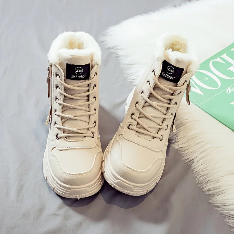 Botines de invierno con forro grueso para mujer