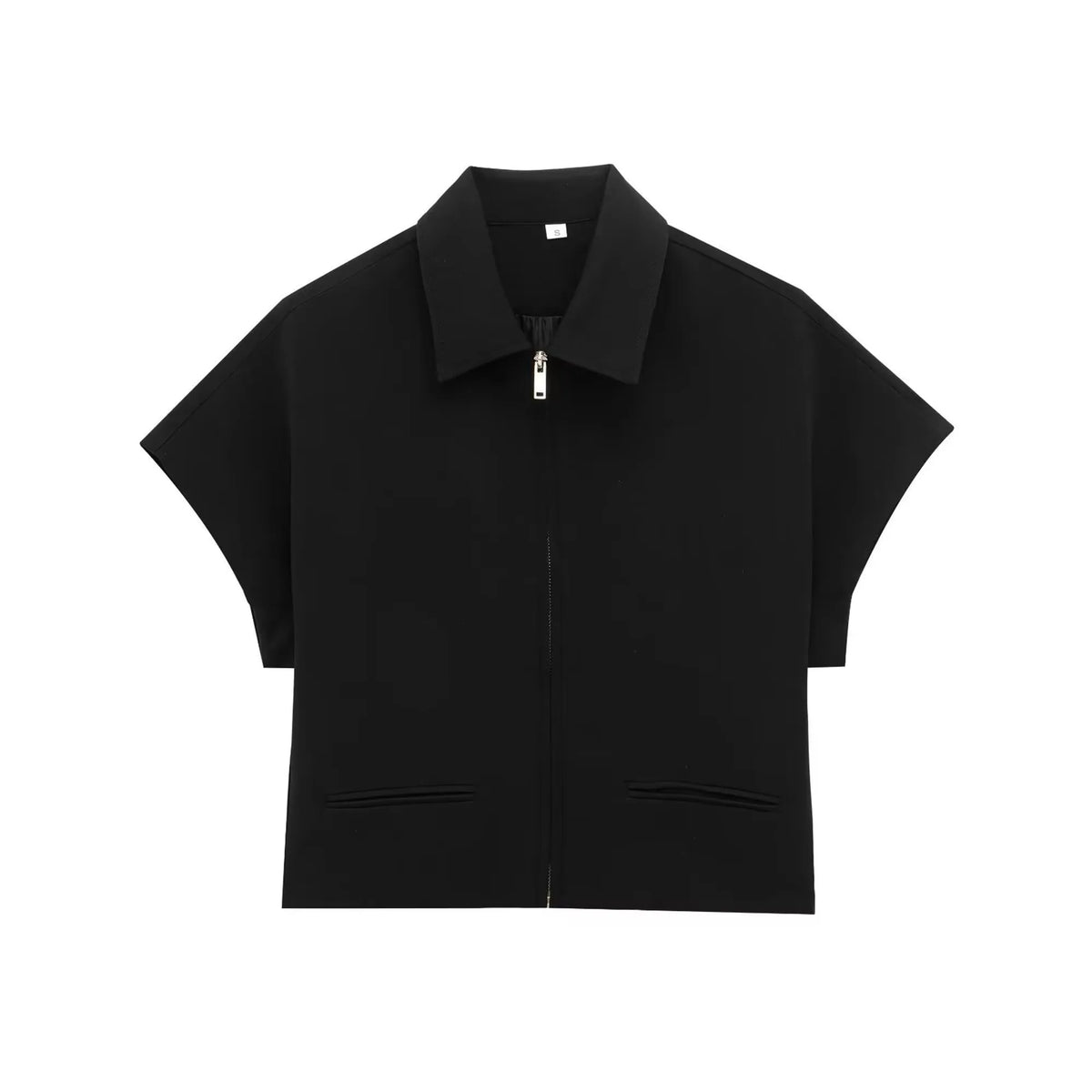 Conjunto de chaqueta corta con cremallera y pantalón
