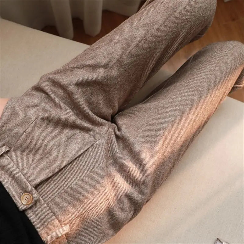 Pantalón de vestir de tiro alto con pinzas