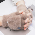 Guantes medio dedo tacto visón