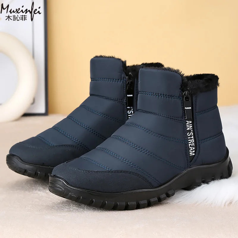 Botas de nieve tobilleras impermeables para hombre