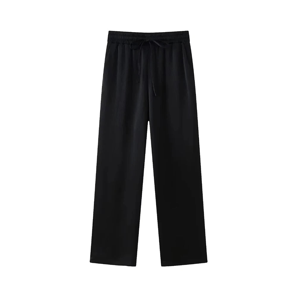 Traje de blazer cruzado y pantalón ancho