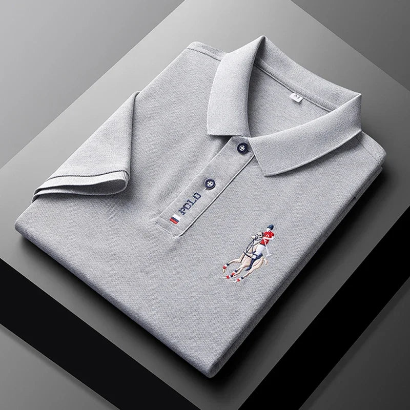 Polo bordado de manga corta para hombre