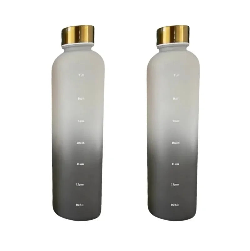 Botella motivacional de 1 litro con marcador de horas